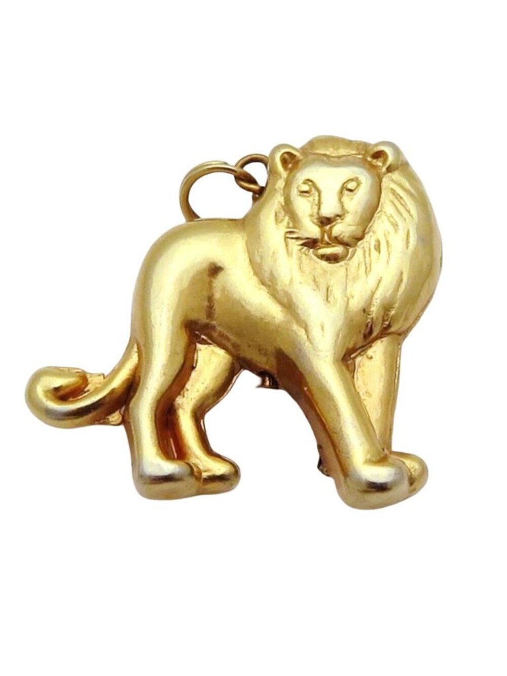 Vintage 12K Yellow Gold Filled Large 3D Leo Lion Pendant or Charm